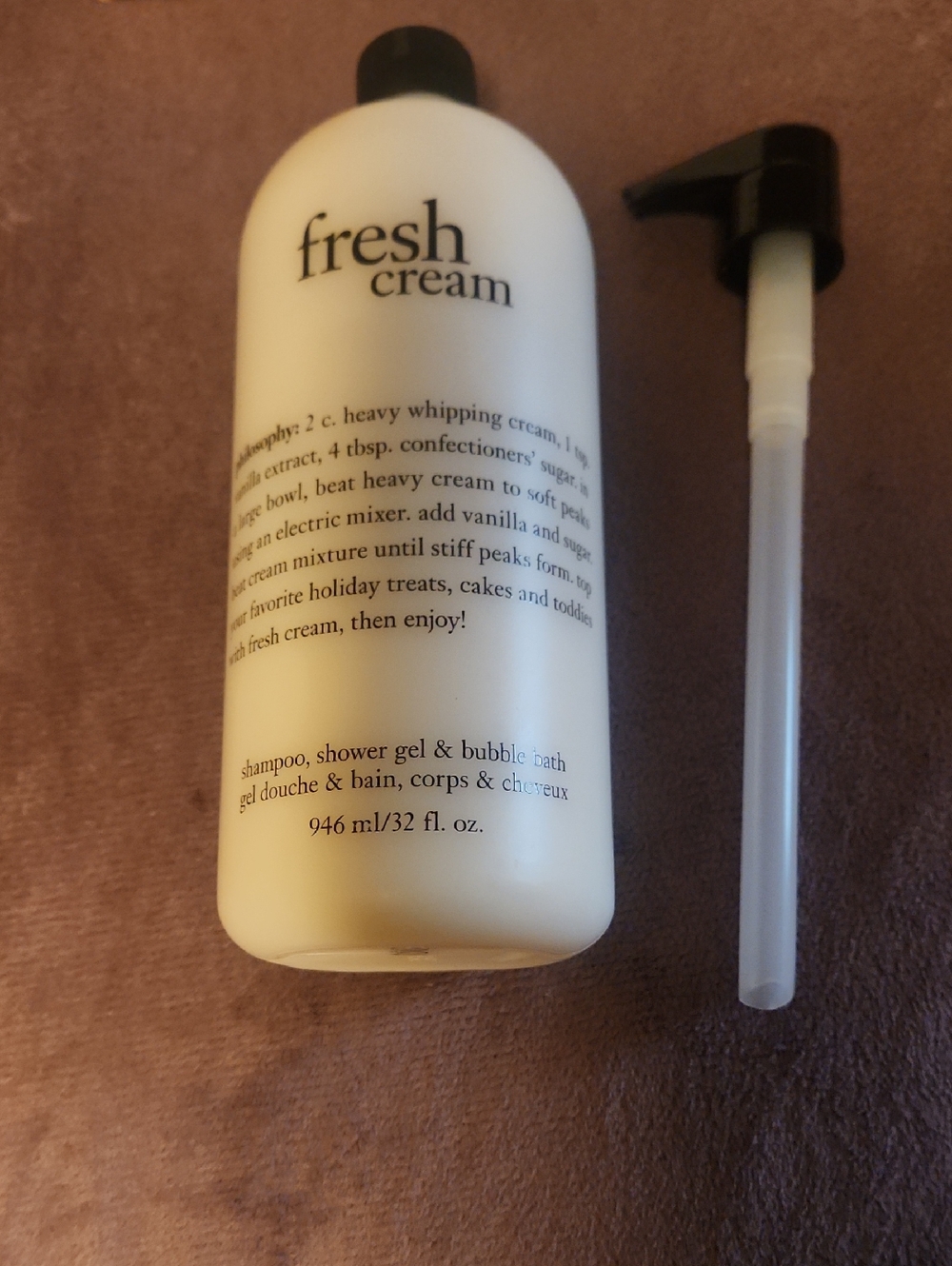 "NEW factory sealed"!!! Philosophy Fresh Cream Body Wash Bottle w/ pump